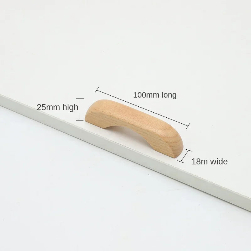 Bow-Shaped Wooden Cabinet Handle – Beech & Black Walnut Drawer Pull | Wardrobe