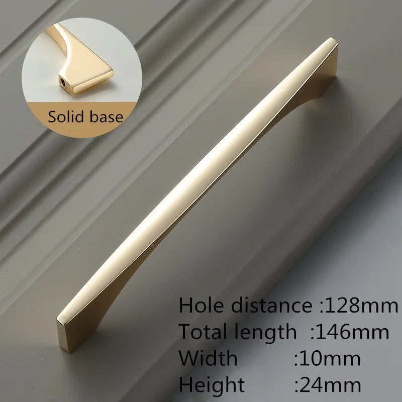 Bright Gold Zinc Alloy Cabinet Handle – Modern Door Knob & Drawer Pull | Home Hardware