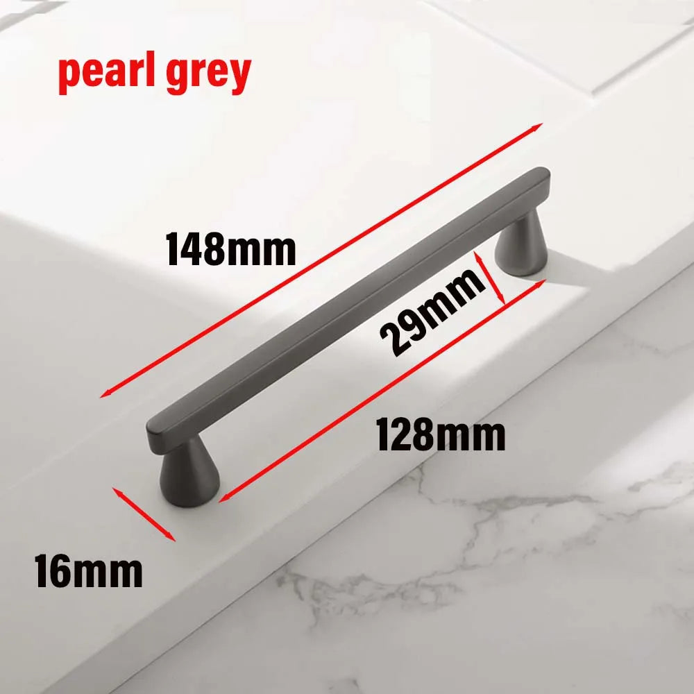 European Zinc Alloy Cabinet Handle – Brushed Copper, Pearl Grey & Gold