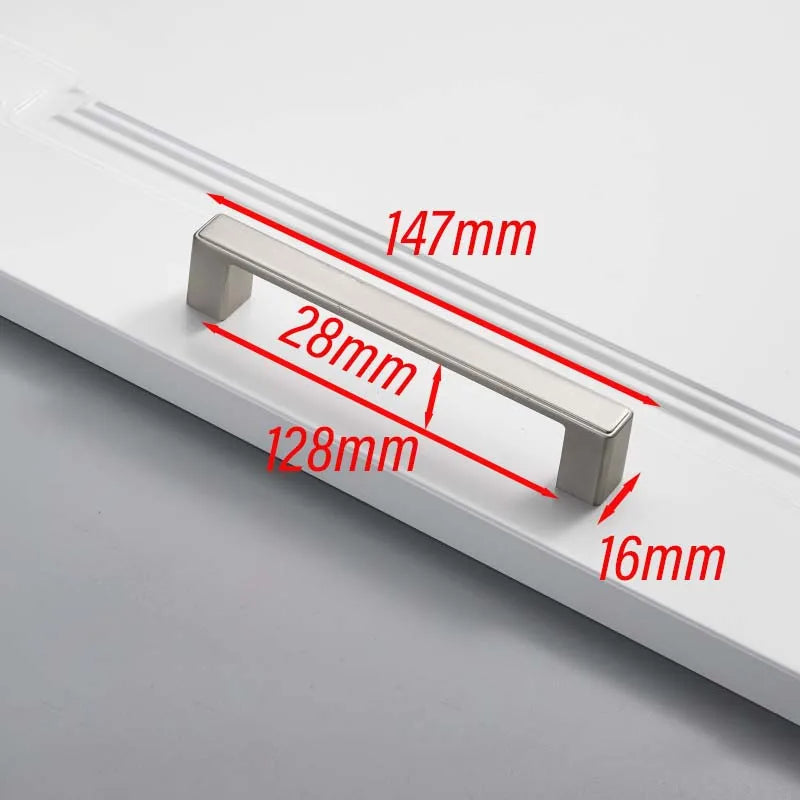 Matte Brushed Nickel Cabinet Handle – Modern Zinc Alloy Drawer Pull