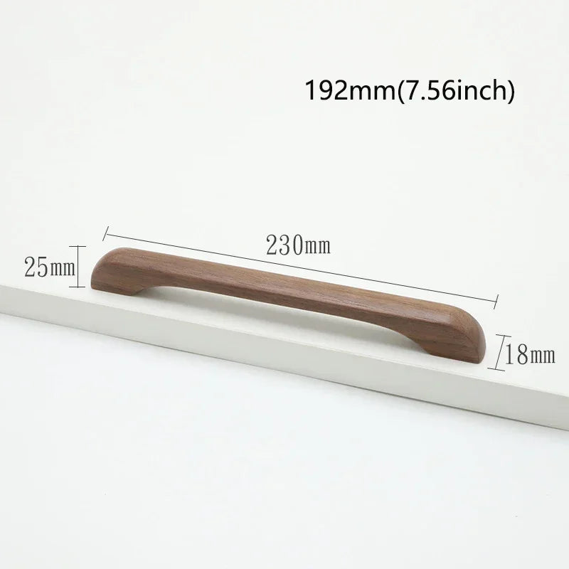 Bow-Shaped Wooden Cabinet Handle – Beech & Black Walnut Drawer Pull | Wardrobe
