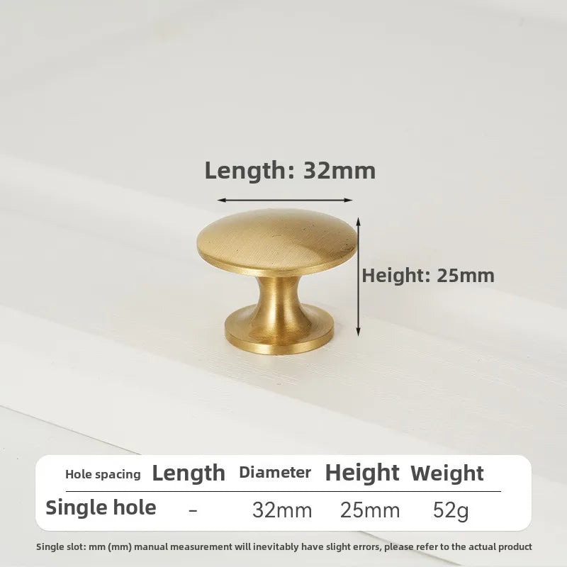 Solid Brass Cabinet Pull – French Gold Bar Handle | Ball Base Modern European