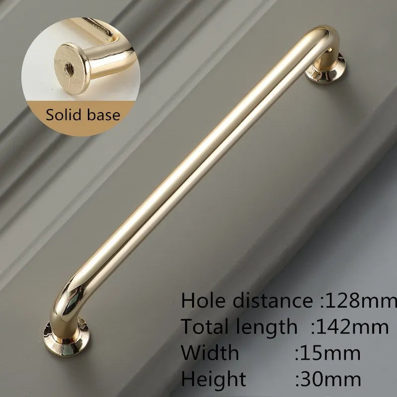 Bright Gold Zinc Alloy Cabinet Handle – Modern Door Knob & Drawer Pull | Home Hardware