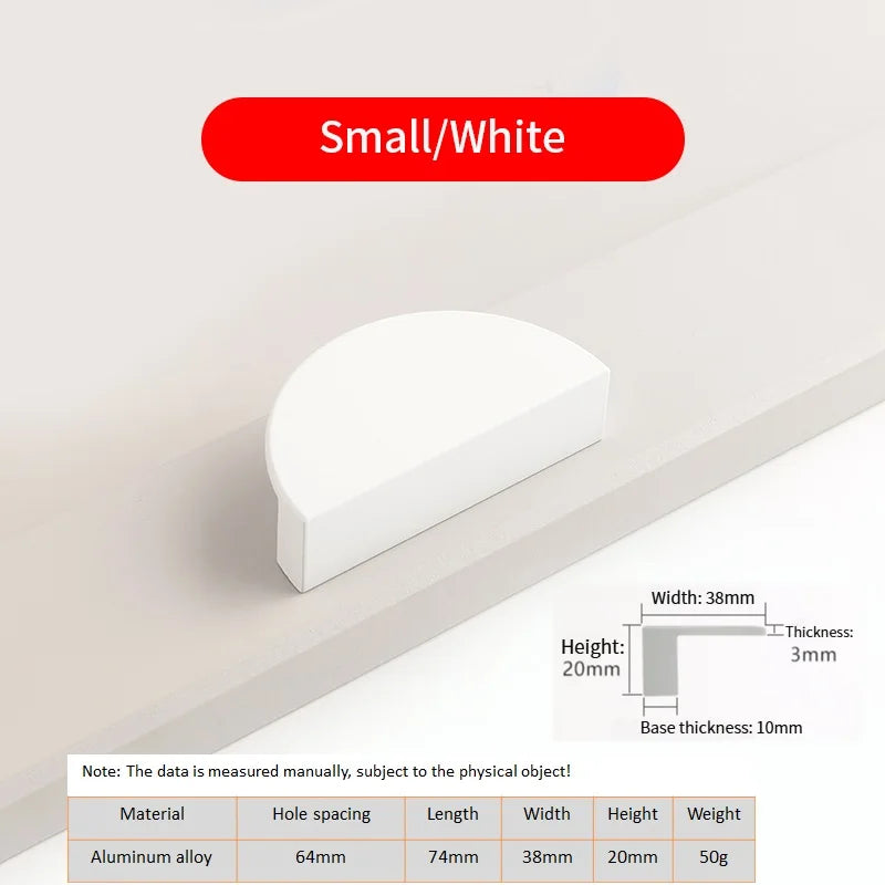 Kids Room Semi-Circle Cabinet Handle – Pastel Colour Aluminium Pull | Modern Design