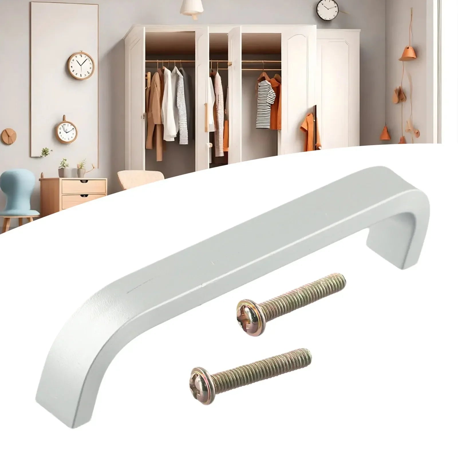 Brushed Space Aluminium Cabinet Handle – Modern Wardrobe Door & Drawer Knob