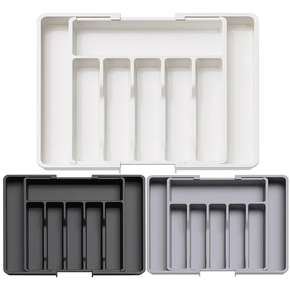 Expandable Kitchen Drawer Organiser – Adjustable Cutlery Tray with Dividers