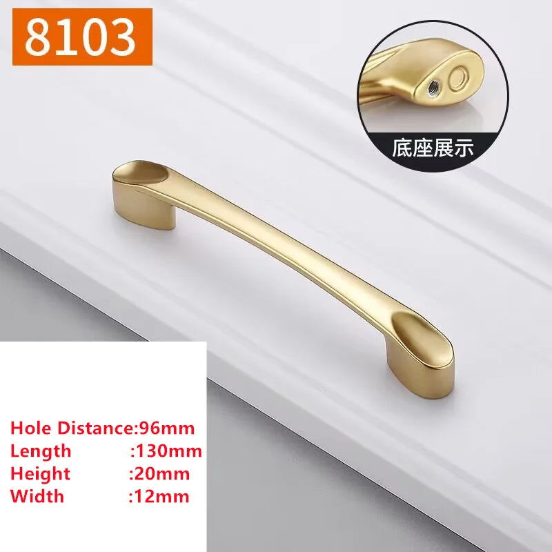 Pearl Gold Cabinet Handle – Zinc Alloy Knob & Drawer Pull | Kitchen Hardware