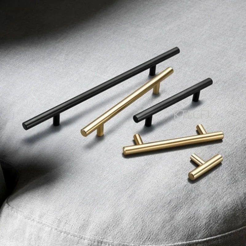 Cylindrical Metal Cabinet Handle – Silver, Black & Gold Modern Kitchen Pull