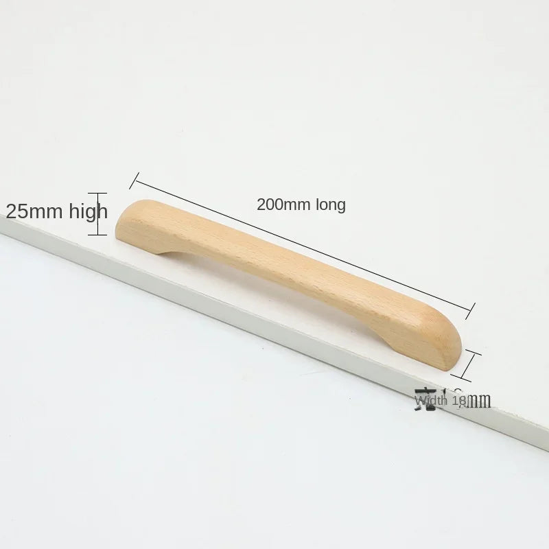 Bow-Shaped Wooden Cabinet Handle – Beech & Black Walnut Drawer Pull | Wardrobe