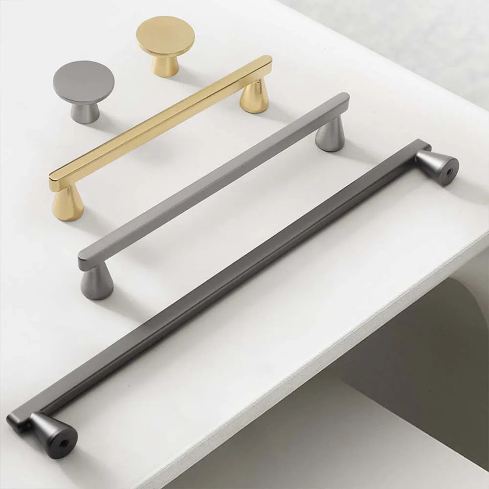 European Zinc Alloy Cabinet Handle – Brushed Copper, Pearl Grey & Gold
