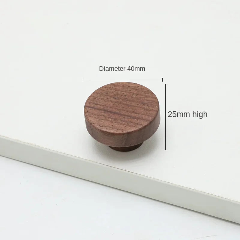 Bow-Shaped Wooden Cabinet Handle – Beech & Black Walnut Drawer Pull | Wardrobe