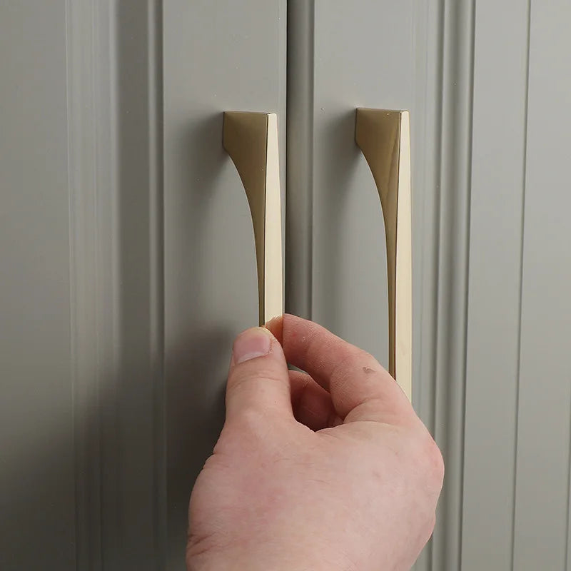 Bright Gold Zinc Alloy Cabinet Handle – Modern Door Knob & Drawer Pull | Home Hardware