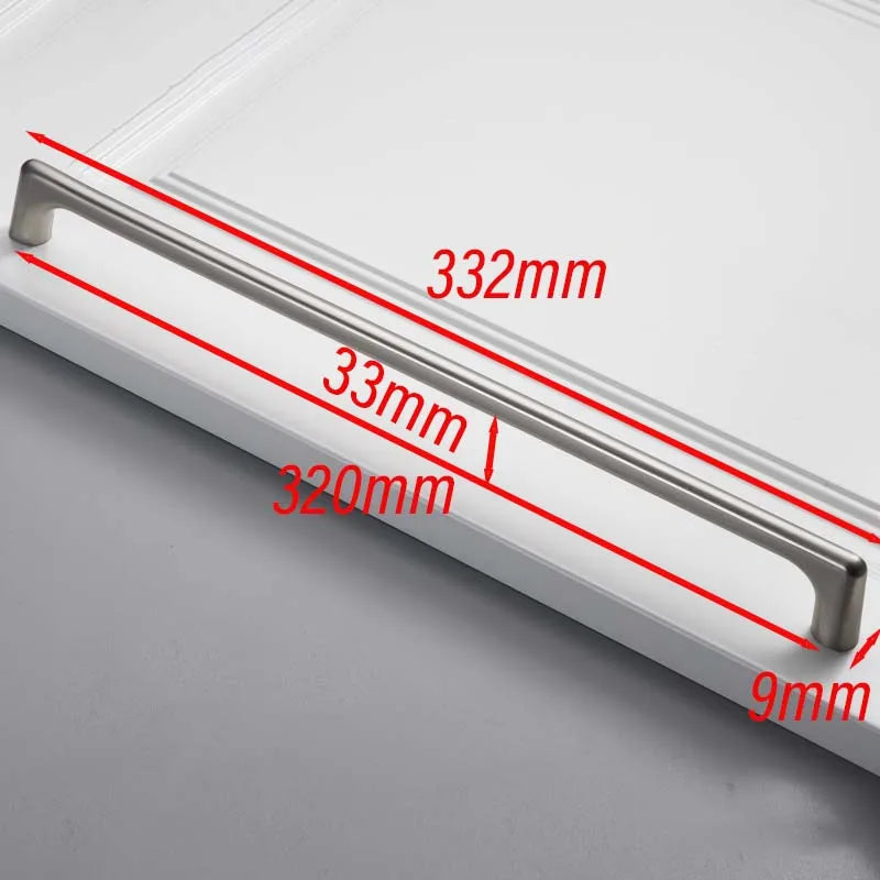 Matte Brushed Nickel Cabinet Handle – Modern Zinc Alloy Drawer Pull