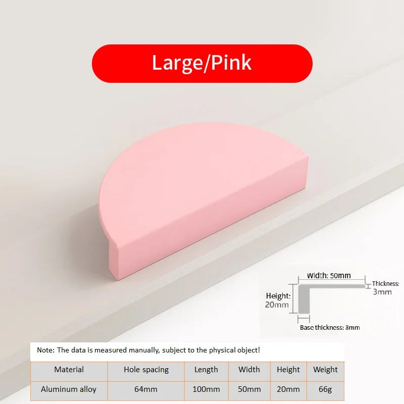 Kids Room Semi-Circle Cabinet Handle – Pastel Colour Aluminium Pull | Modern Design