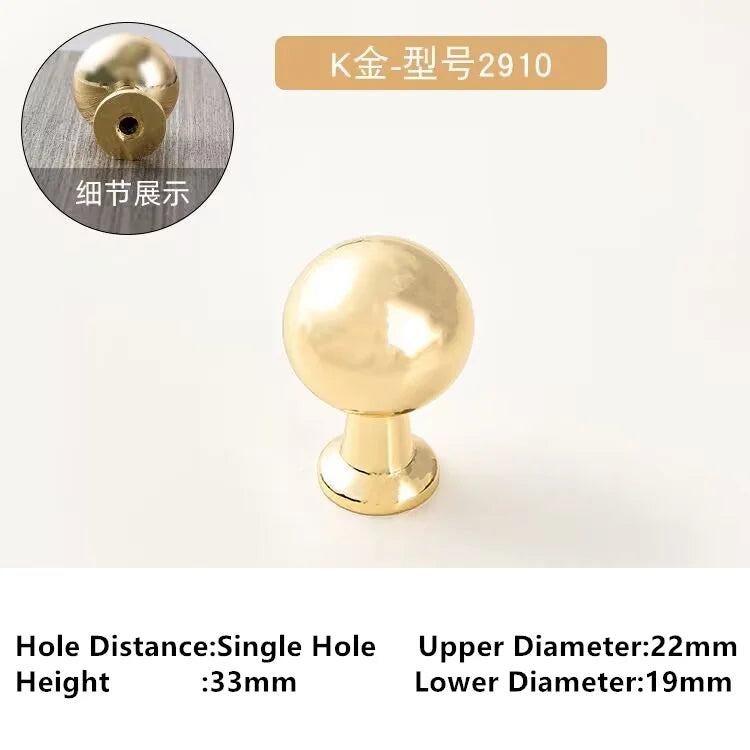Single-Hole Zinc Alloy Cabinet Knob – Brushed Gold & Antique Copper | Modern Design