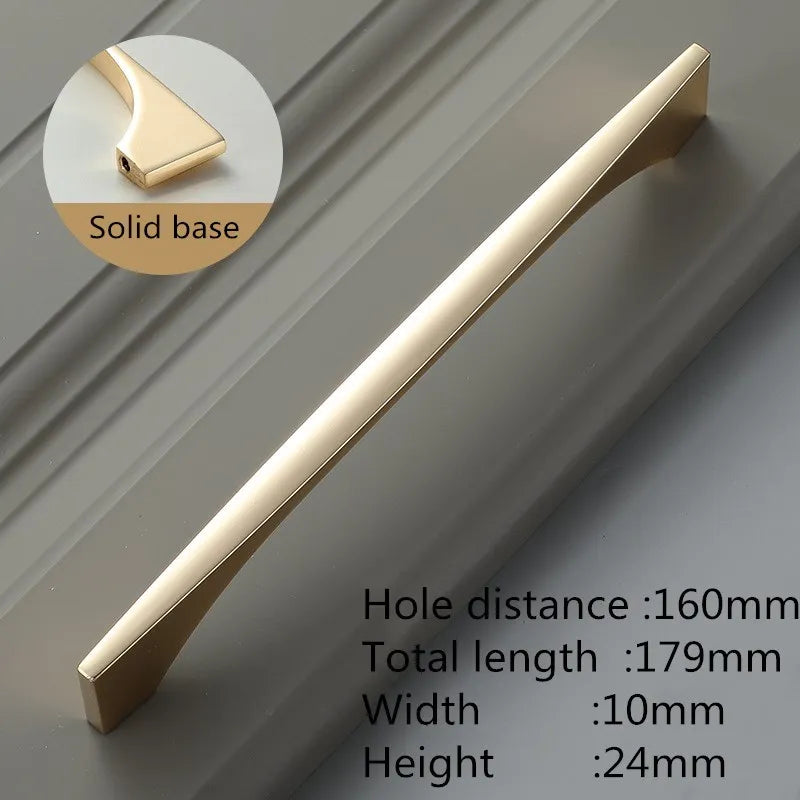 Bright Gold Zinc Alloy Cabinet Handle – Modern Door Knob & Drawer Pull | Home Hardware
