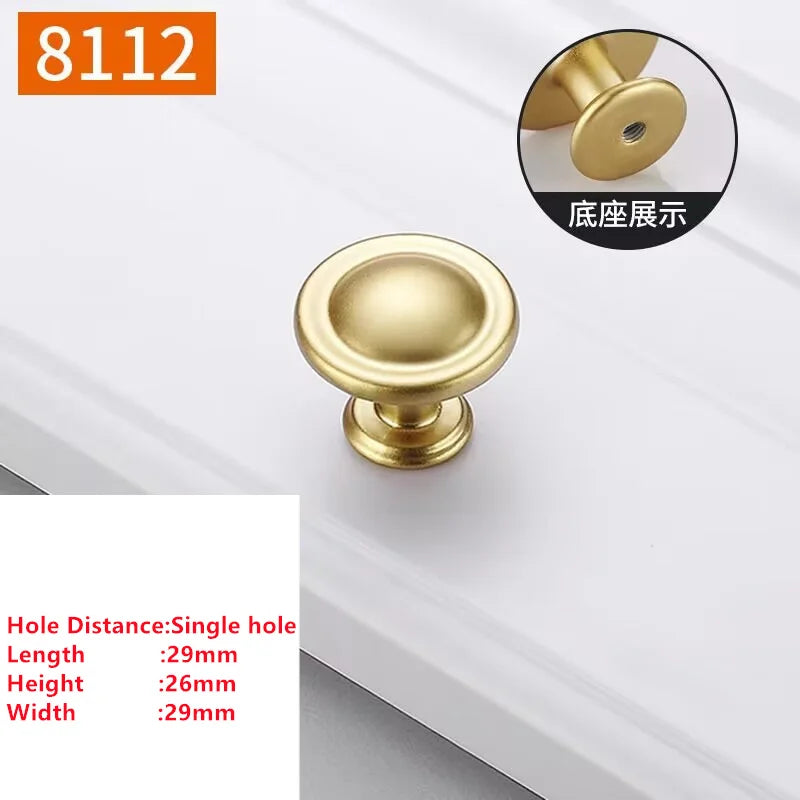 Pearl Gold Cabinet Handle – Zinc Alloy Knob & Drawer Pull | Kitchen Hardware