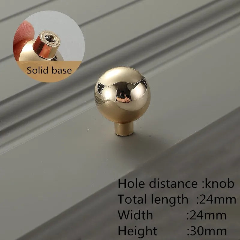 Bright Gold Zinc Alloy Cabinet Handle – Modern Door Knob & Drawer Pull | Home Hardware