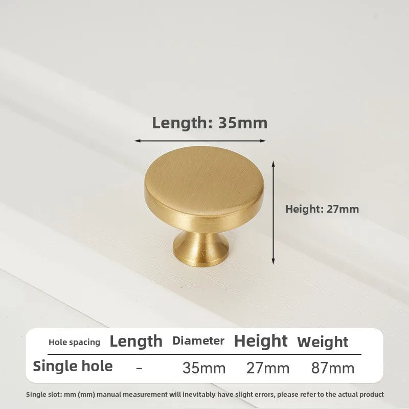 Solid Brass Cabinet Pull – French Gold Bar Handle | Ball Base Modern European