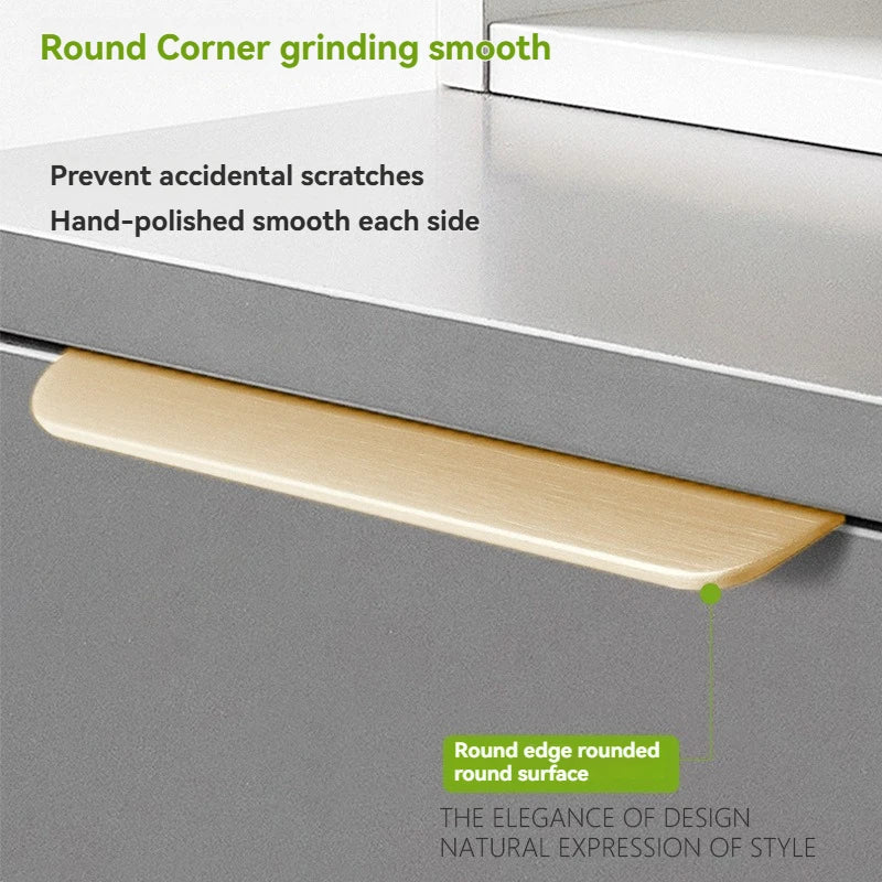 Hidden Minimalist Cabinet Handle – No-Drill Black Edge Pull | Custom Length 80–1200mm