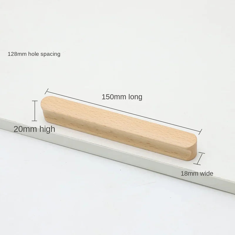 Bow-Shaped Wooden Cabinet Handle – Beech & Black Walnut Drawer Pull | Wardrobe