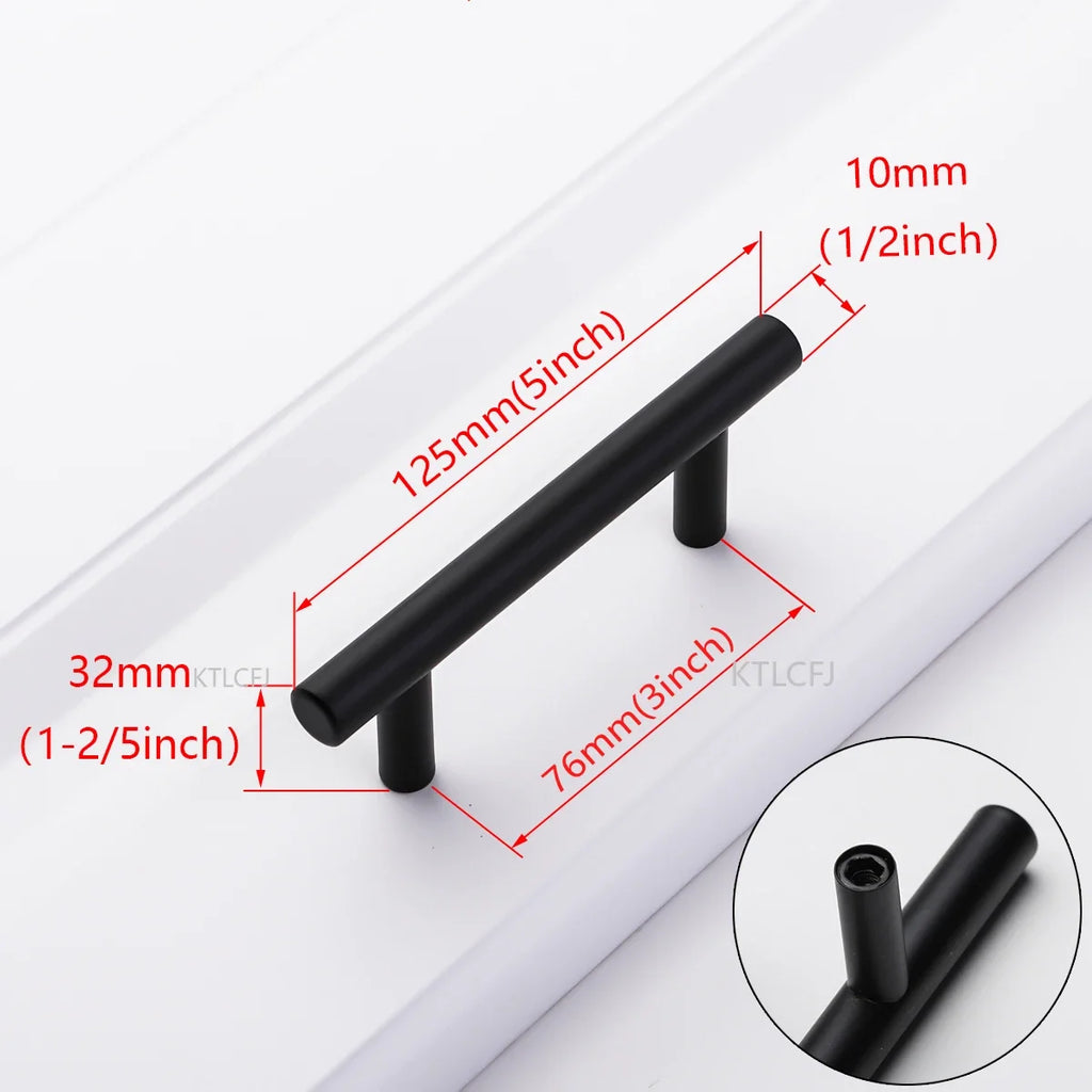 Cylindrical Metal Cabinet Handle – Silver, Black & Gold Modern Kitchen Pull