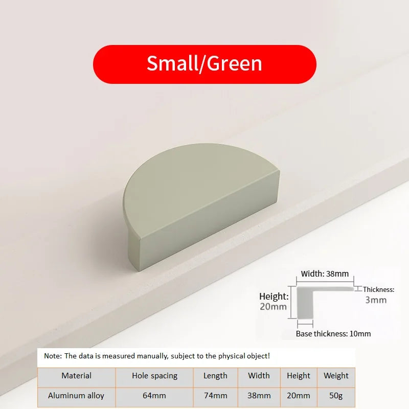 Kids Room Semi-Circle Cabinet Handle – Pastel Colour Aluminium Pull | Modern Design