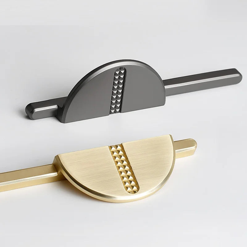 Semi-Circular Zinc Alloy Cabinet Pull – Gold, Black & Silver | Modern Handle