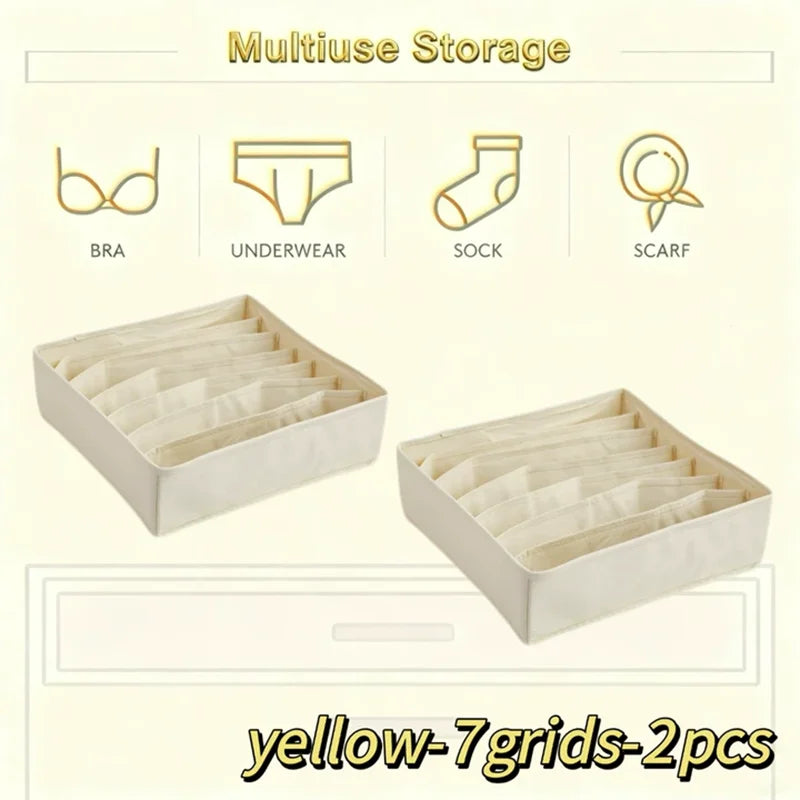 Fabric Drawer Organiser for Underwear & Socks – Storage Box for Closet & Wardrobe