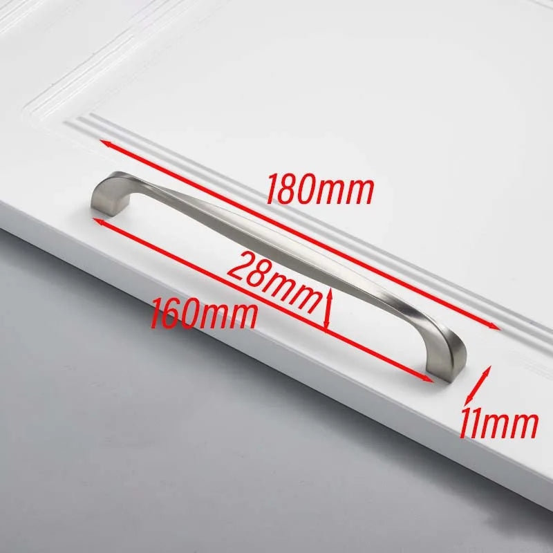 Matte Brushed Nickel Cabinet Handle – Modern Zinc Alloy Drawer Pull