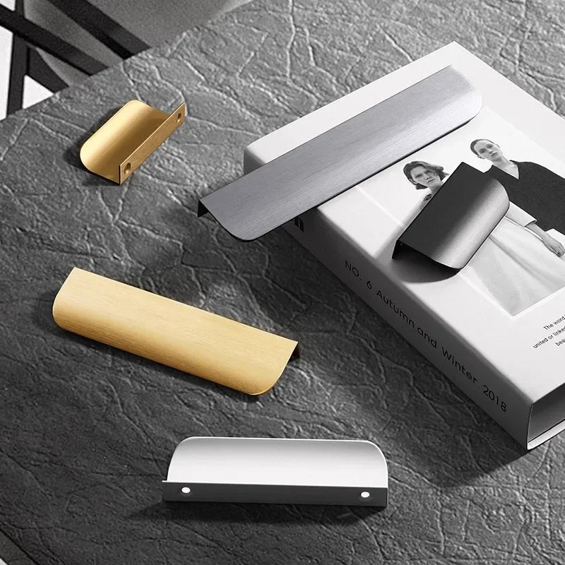 Invisible Cabinet Handle – No-Drill Black Gold Edge Pull | Light Luxury Wardrobe