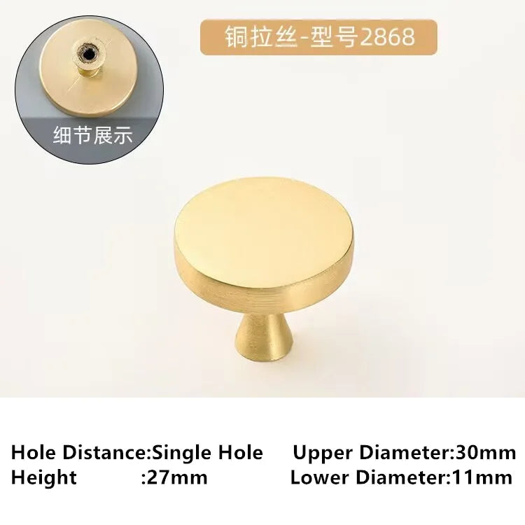 Single-Hole Zinc Alloy Cabinet Knob – Brushed Gold & Antique Copper | Modern Design