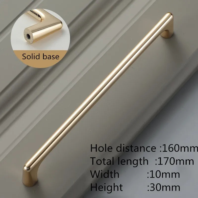 Bright Gold Zinc Alloy Cabinet Handle – Modern Door Knob & Drawer Pull | Home Hardware