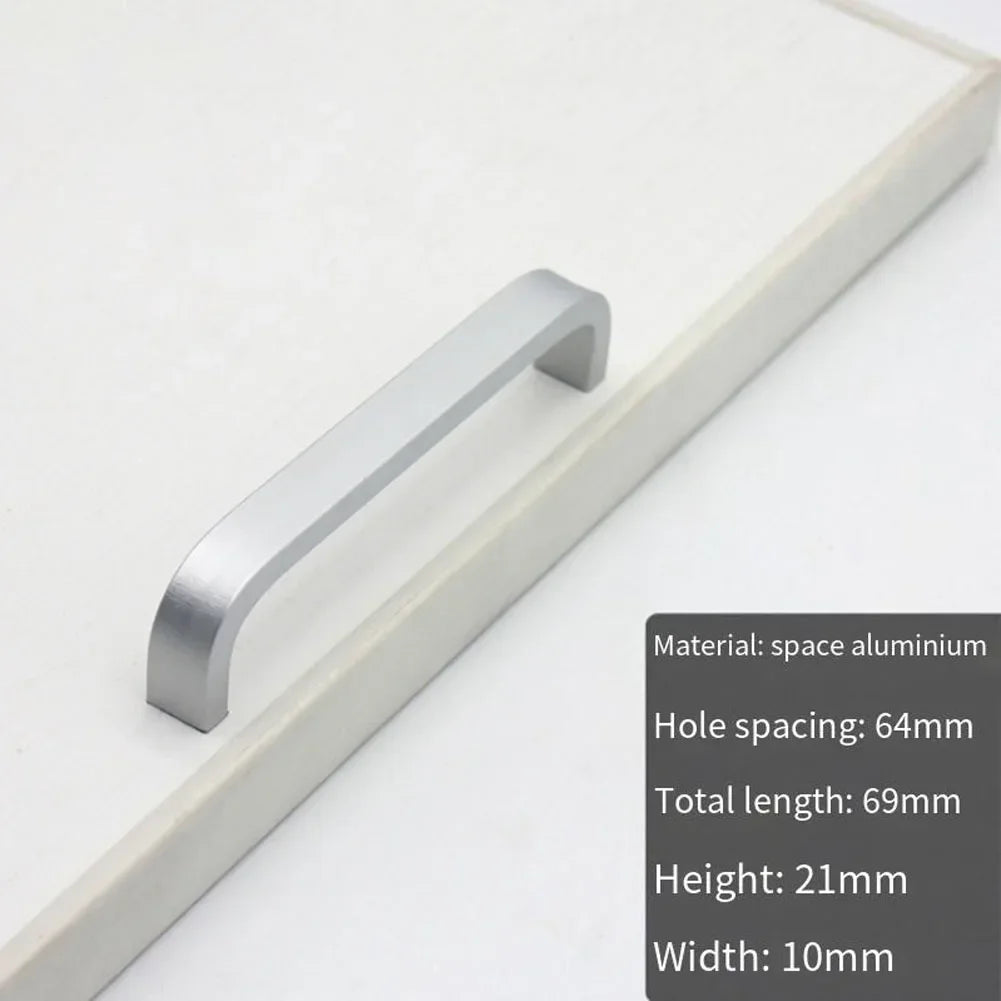 Brushed Space Aluminium Cabinet Handle – Modern Wardrobe Door & Drawer Knob