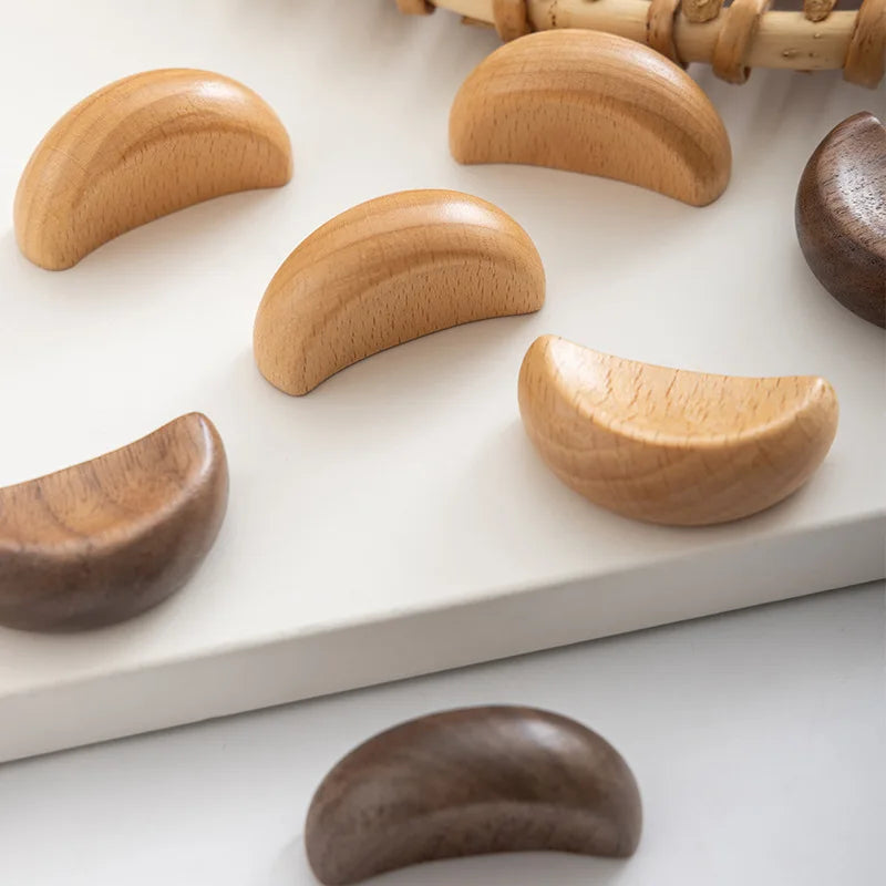 Solid Wood Cabinet Handle – Natural Log Colour Drawer Pull | Children's Wardrobe