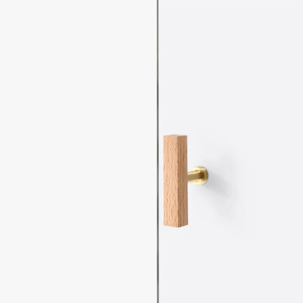 Walnut & Beech Wood Cabinet Handle – Luxury Minimalist Drawer Pull | Wardrobe