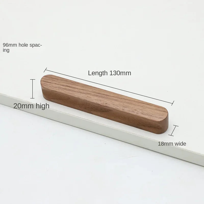 Bow-Shaped Wooden Cabinet Handle – Beech & Black Walnut Drawer Pull | Wardrobe
