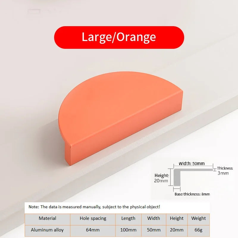Kids Room Semi-Circle Cabinet Handle – Pastel Colour Aluminium Pull | Modern Design