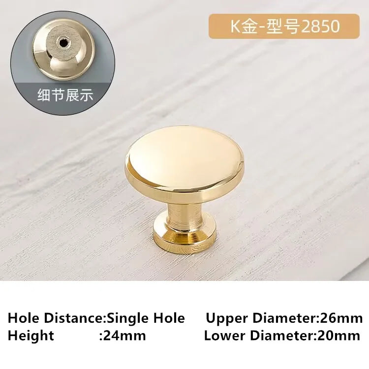 Single-Hole Zinc Alloy Cabinet Knob – Brushed Gold & Antique Copper | Modern Design