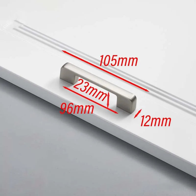 Matte Brushed Nickel Cabinet Handle – Modern Zinc Alloy Drawer Pull
