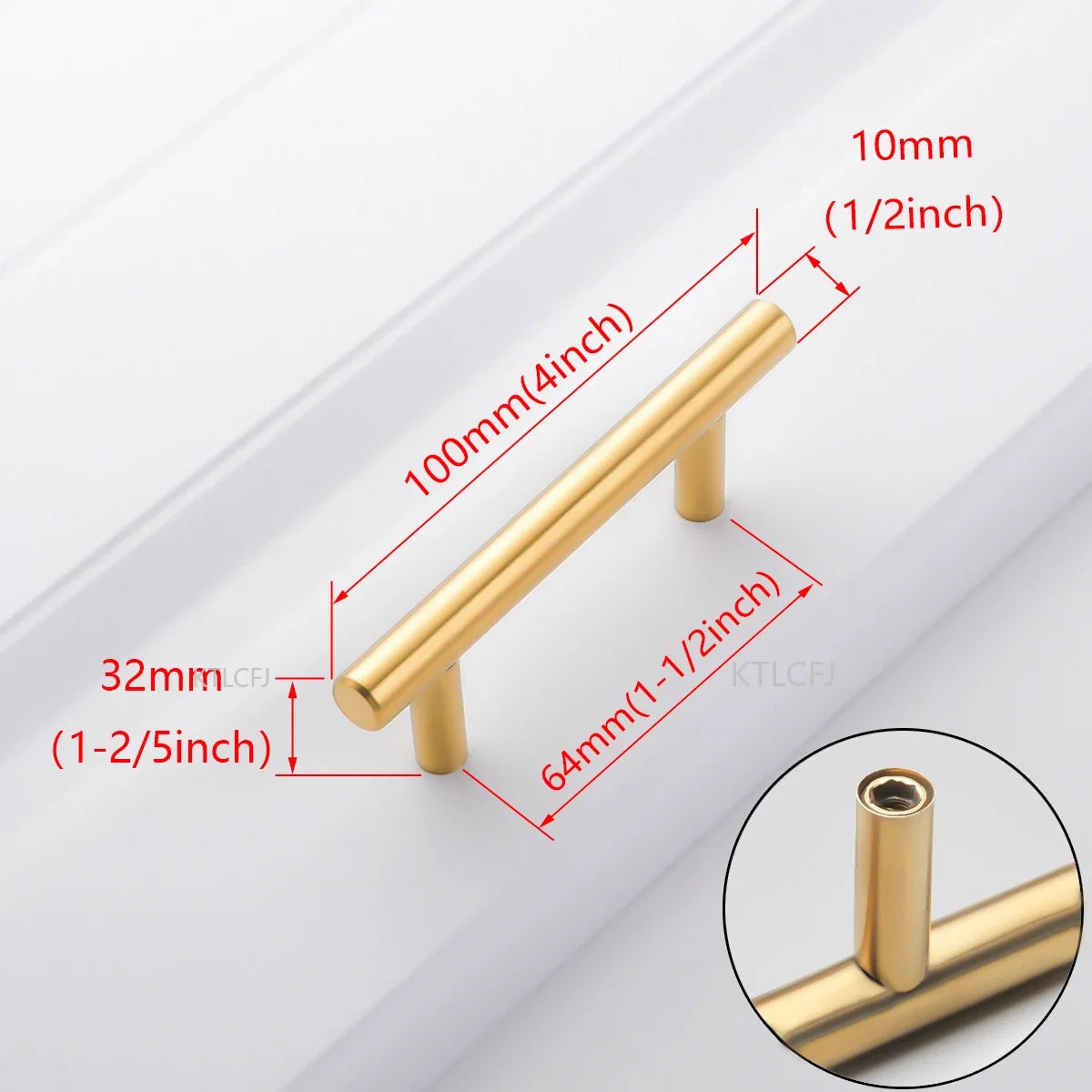 Cylindrical Metal Cabinet Handle – Silver, Black & Gold Modern Kitchen Pull