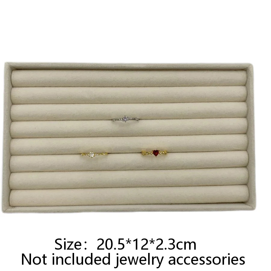 Stackable Velvet Jewellery Display Tray – Ring, Earring & Necklace Organiser Box
