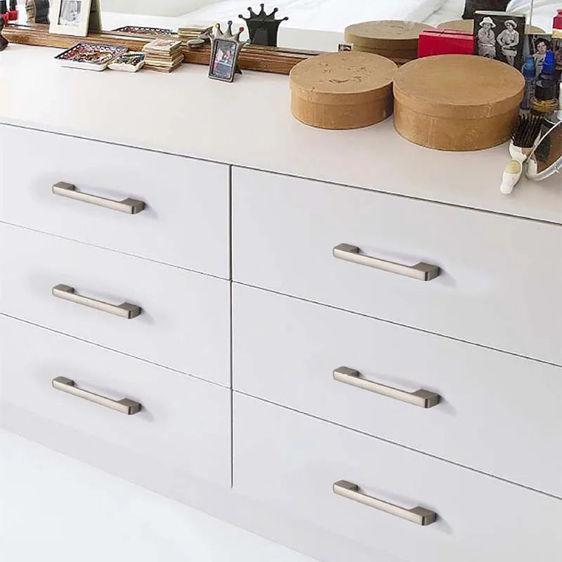 Matte Brushed Nickel Cabinet Handle – Modern Zinc Alloy Drawer Pull
