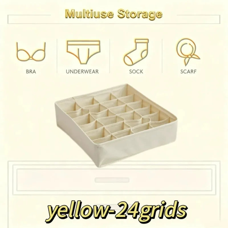Fabric Drawer Organiser for Underwear & Socks – Storage Box for Closet & Wardrobe
