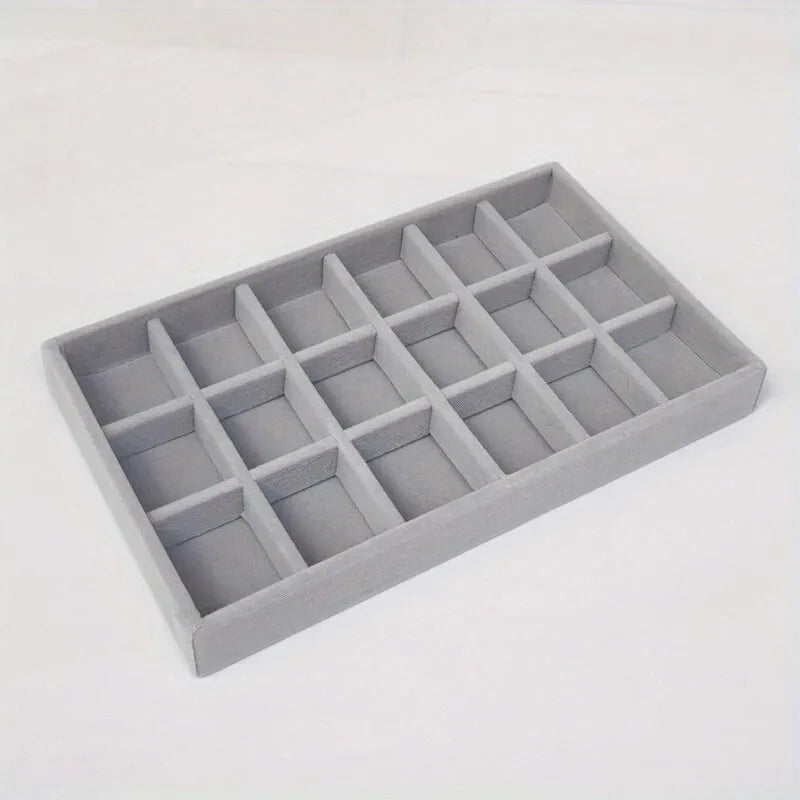 Velvet Jewellery Display Tray – Ring, Earring & Necklace Organiser Storage Box