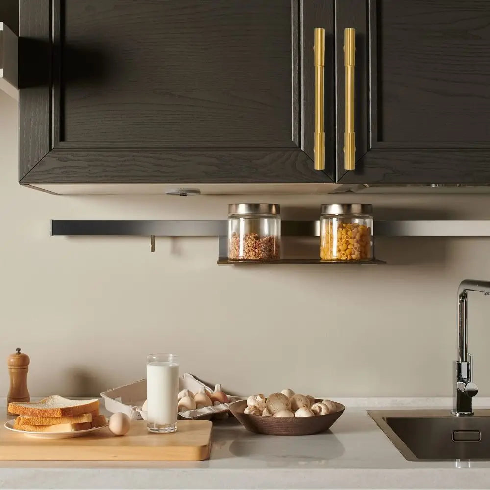 Nordic Brass Cabinet Handle – Gold Bar Pull & Minimalist Drawer Knob | Kitchen