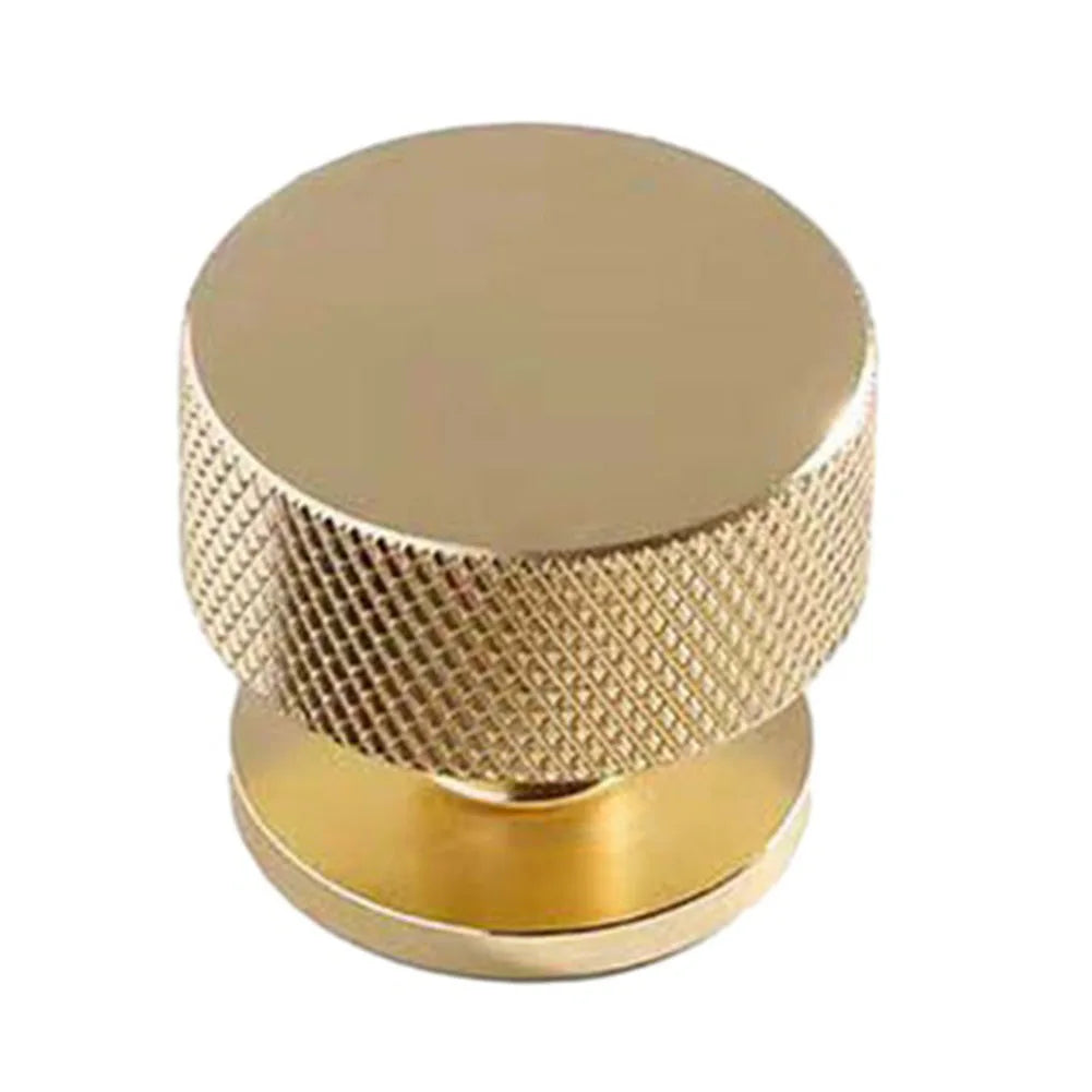 Knurled Round Cabinet Knob – Matte Black, Brushed Silver & Rose Gold | Aluminium Alloy