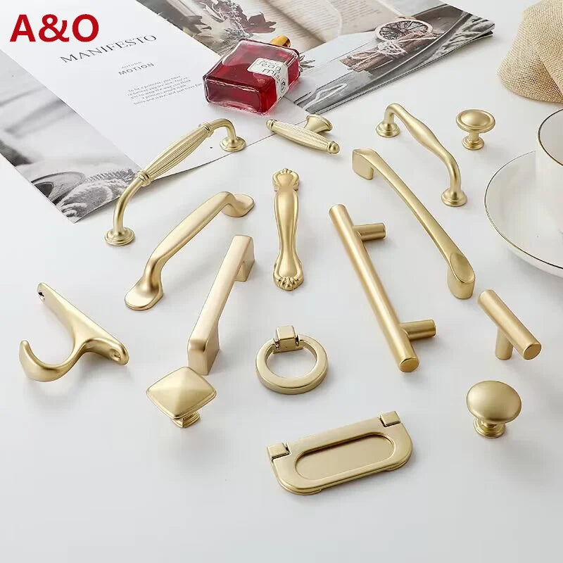 Pearl Gold Cabinet Handle – Zinc Alloy Knob & Drawer Pull | Kitchen Hardware