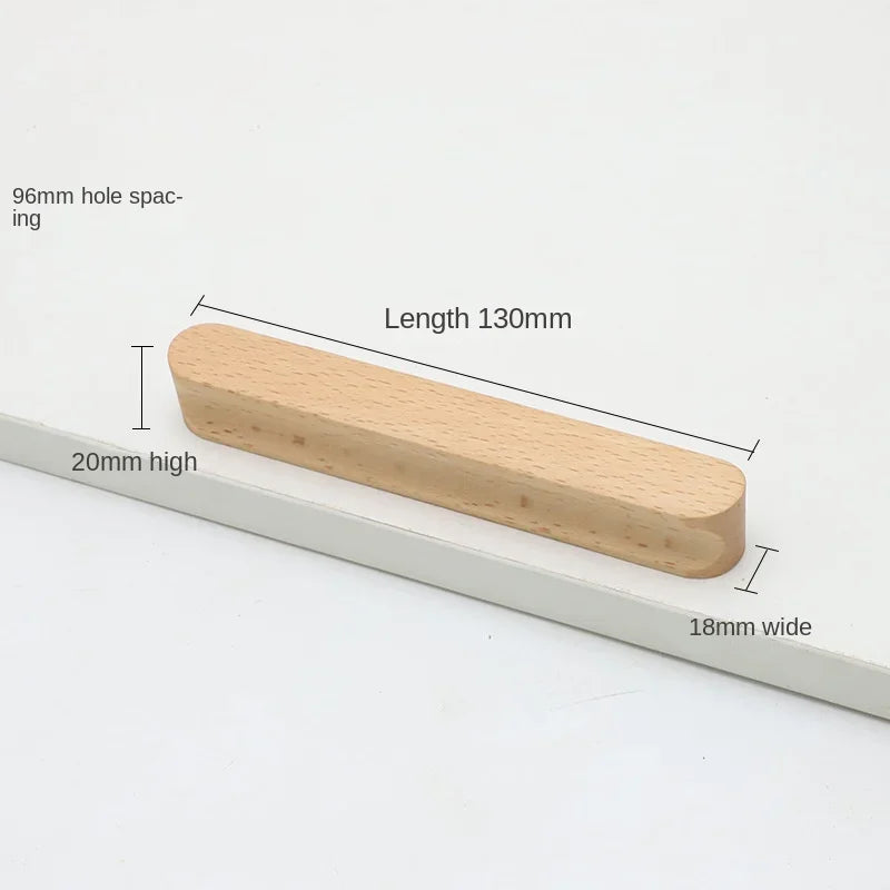 Bow-Shaped Wooden Cabinet Handle – Beech & Black Walnut Drawer Pull | Wardrobe