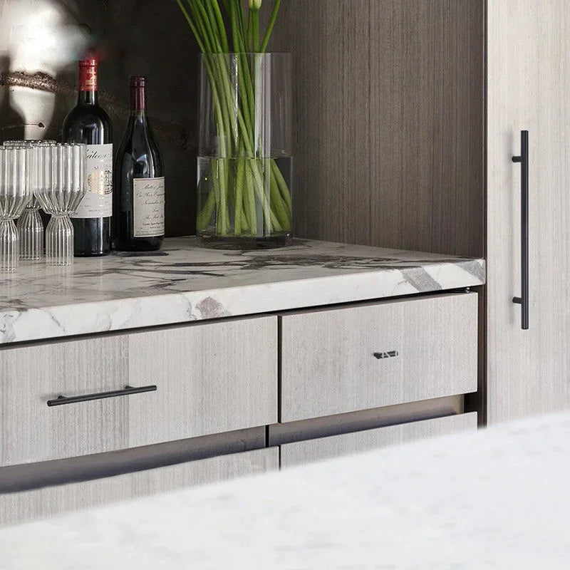Cylindrical Metal Cabinet Handle – Silver, Black & Gold Modern Kitchen Pull